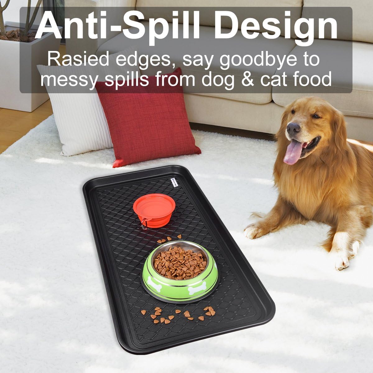 Multi-Purpose Boot Tray Mat,Pet Bowl Tray,Dog Bowl Mat,Boot Tray for Entryway,Waterproof Trays for