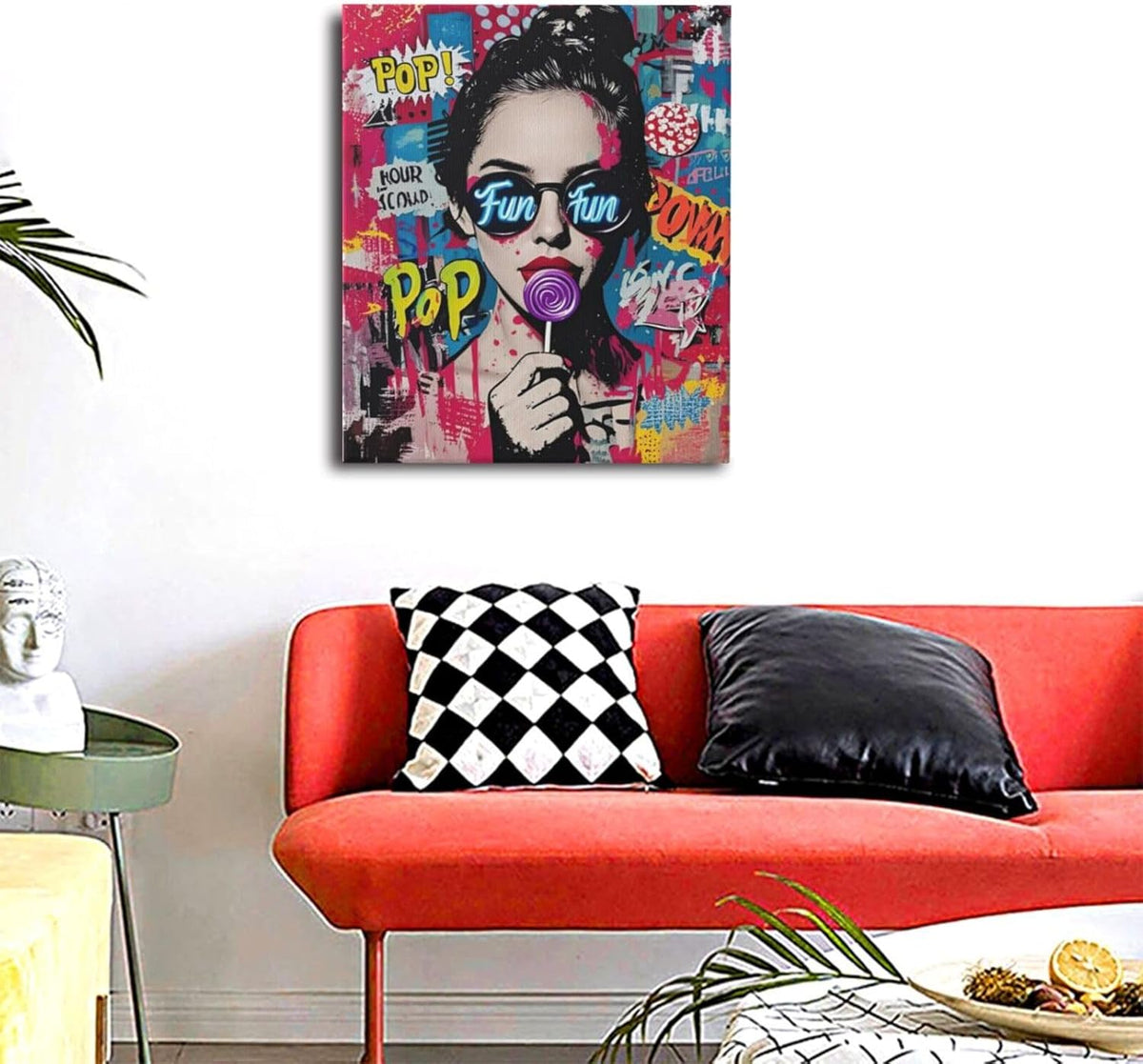 Fashion Women Wall Art Glam Modern Artwork for Girls Banksy Street Graffiti Pop Art Canvas Pictures