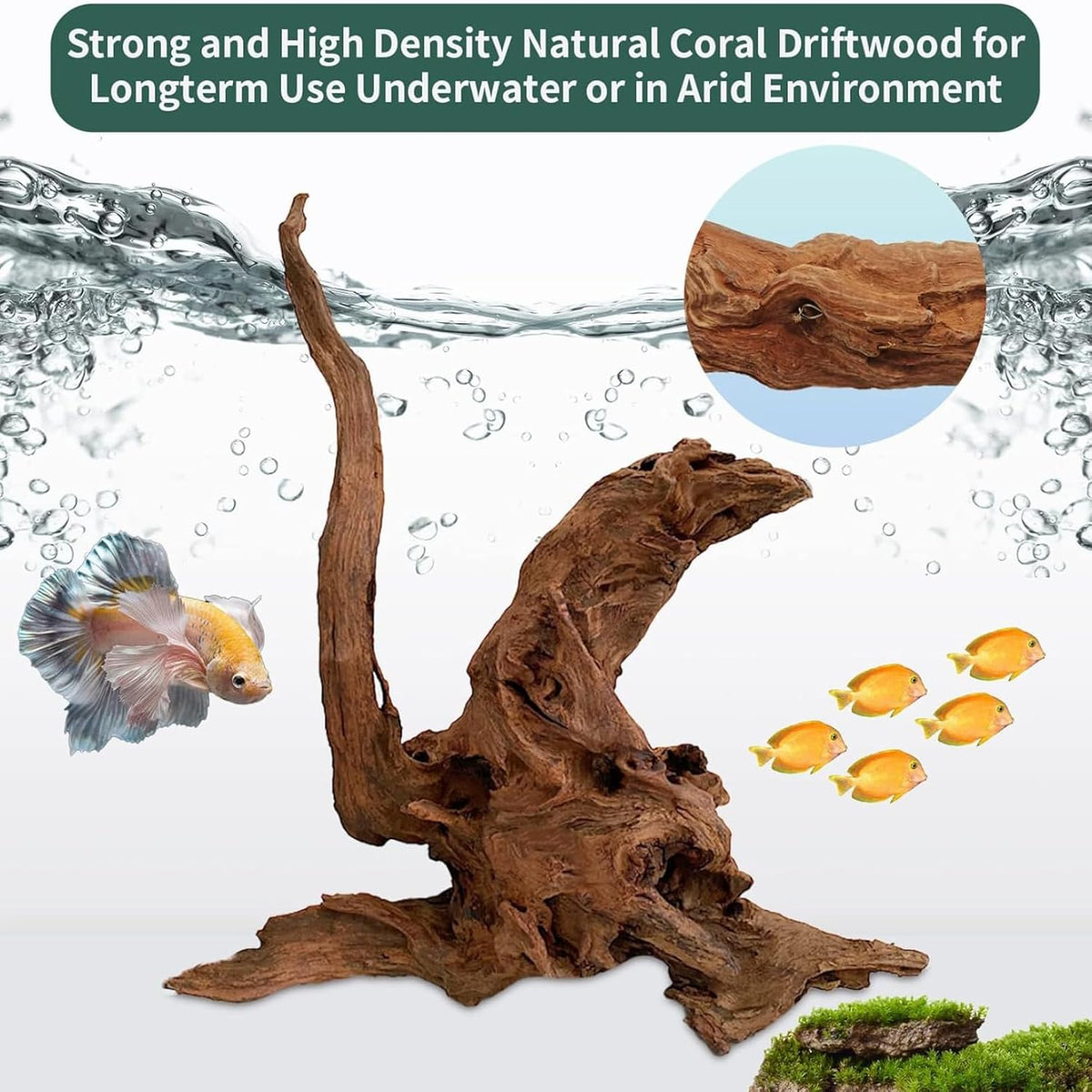 Hamiledyi 3 Pcs Natural Driftwood for Aquarium 7-12 Inch Driftwood Branches Bearded Dragon