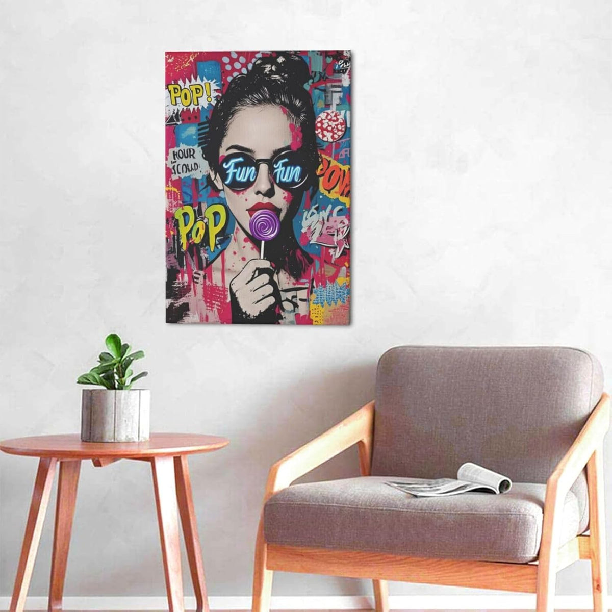 Fashion Women Wall Art Glam Modern Artwork for Girls Banksy Street Graffiti Pop Art Canvas Pictures