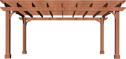 MUPATER 12x14 FT Wooden Pergola, Cedar Pergola Kit with Roof, Outdoor Garden Shelter for Backyard