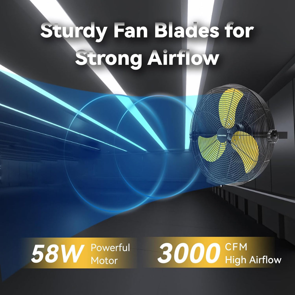 14 Inch Wall Fan Pro Series - Waterproof Motor High Velocity Wall Mount Fans for Commercial