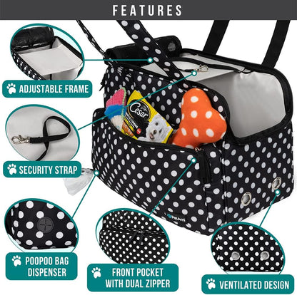 PetAmi Small Dog Purse Carrier, Soft-Sided Pet Carrier Bag with Pockets, Portable Puppy Cat Travel