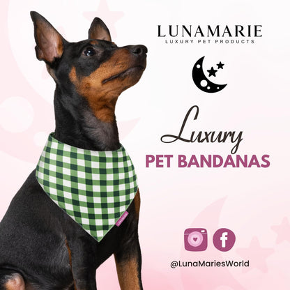LunaMarie - Luxury Pet Birthday Bandanas -Premium & Silky Poly Fabric | 100% Handmade | Custom
