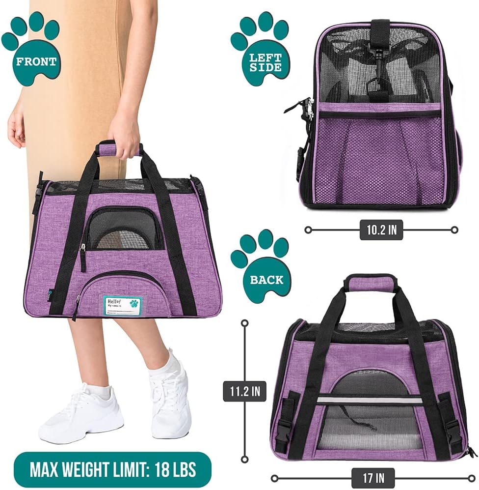 PetAmi Airline Approved Pet Carrier for Cat, Soft Sided Dog Carrier for Small Dog, Cat Travel