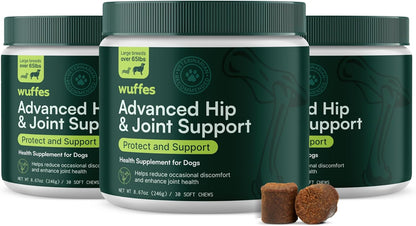 Wuffes Chewable Dog Hip & Joint Supplement - Glucosamine & Chondroitin Chews - Dog Joint