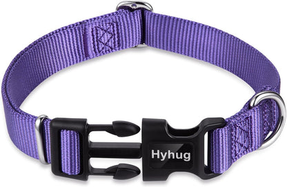 Hyhug Pets Solid Color Classic Regular Heavy Duty Basic Collar for Small Dogs, Unique Design