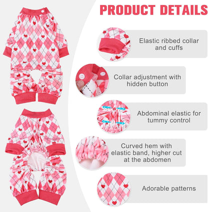BEAUTYZOO Dog Pajamas Small Sized Dog, Summer Doggie Pajamas for Boy Girl, Soft Strechy Cotton