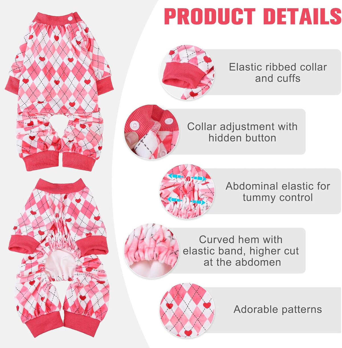 BEAUTYZOO Dog Pajamas Large Sized Dog, Summer Doggie Pajamas for Boy Girl, Soft Strechy Cotton