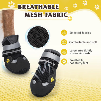 Dog Shoes for Large Medium Small Dog, Mesh Breathable Dog Shoes for Hot Pavement, Anti-Slip Dogs