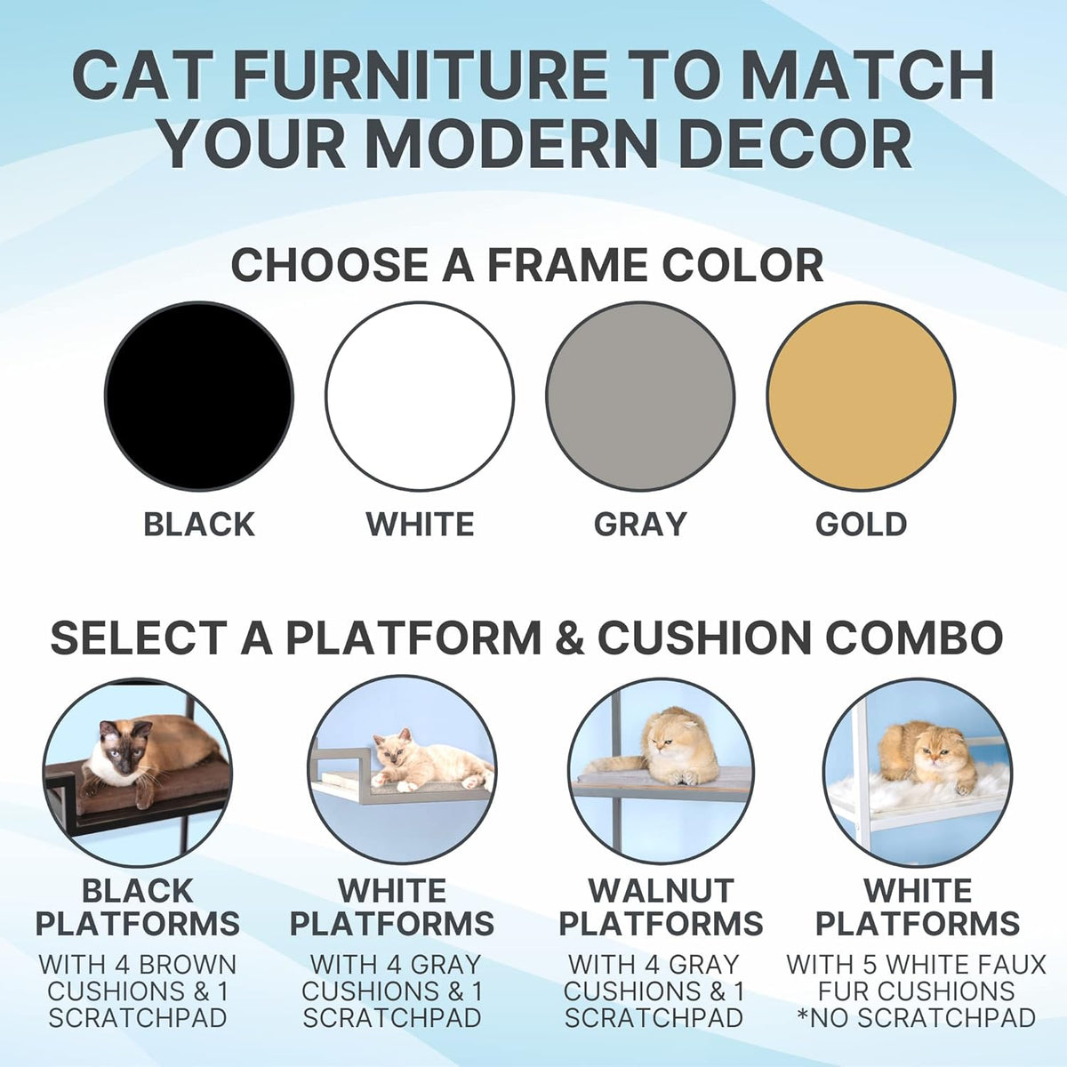 The Refined Feline Metropolitan Cat Condo, Modern Furniture for Multiple Cats, Stepped Platforms