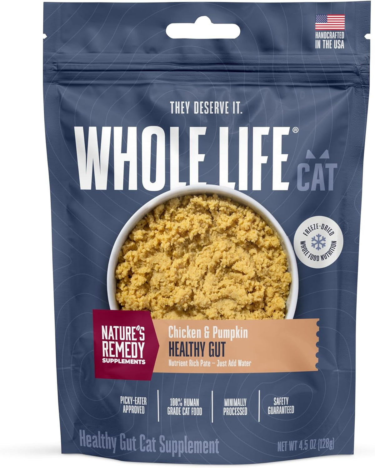 Whole Life Pet Healthy Gut Daily Cat Supplements, Cat Probiotics for Constipation Relief, Anti