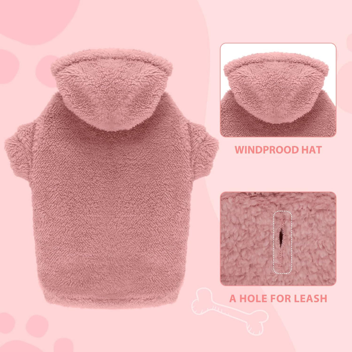 Fuzzy Dog Sweaters for Large Dogs Pet Hoodie Clothes Warm Soft Pet Coats Hooded Sweatshirt Dog