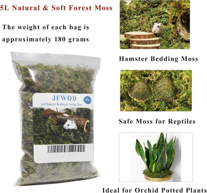 5L Forest Moss for Hamster Syrian Gerbils Bedding, Natural Moss Perfect for Potted Plants