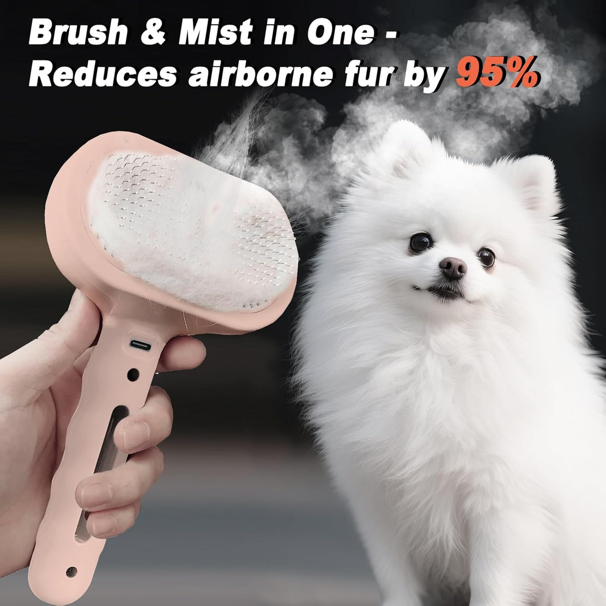Dog Steam Brush 3 in 1 Cat Brush with Steam and Release Button Grooming Tool for Indoor Pets Dogs
