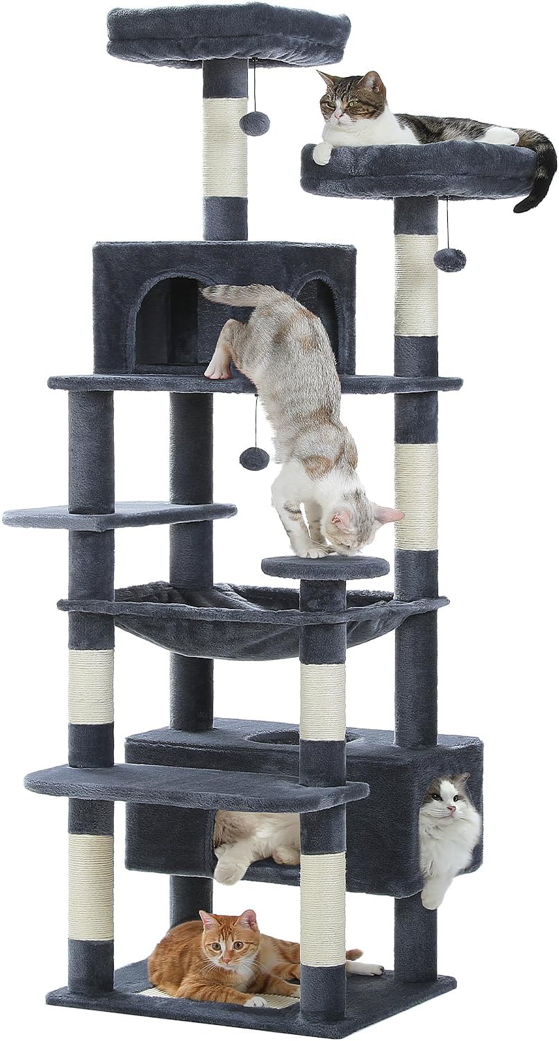 PAWZ Road Large Cat Tree, 72 Inches Cat Tower for Large Cats, Cat Condo with Sisal-Covered