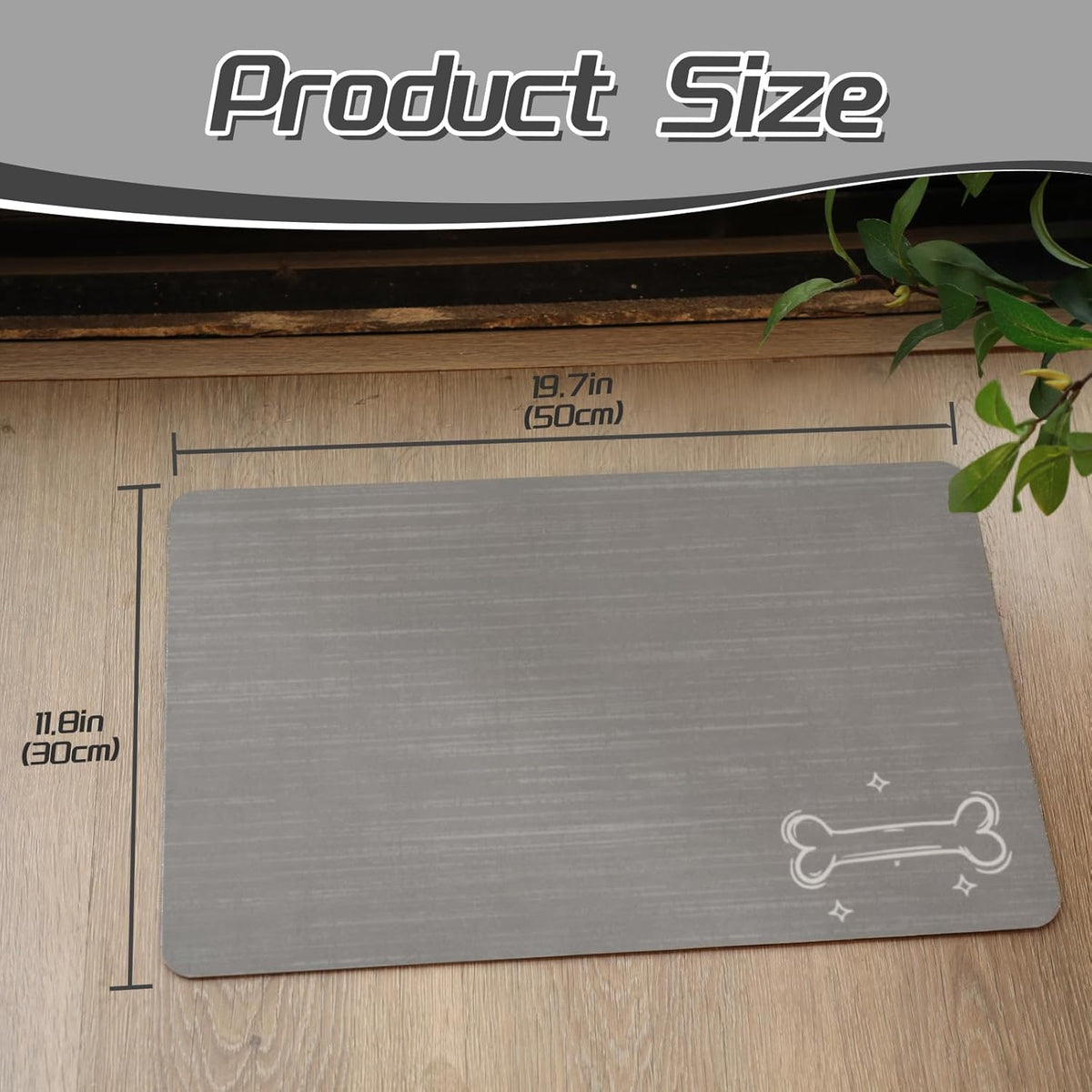 Le courant Dog Cat Feeding Mat,Water Absorbent, Non Slip Placemat for Pets Bowl and Water,100%