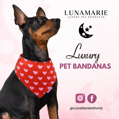 LunaMarie - Luxury Pet Birthday Bandanas -Premium & Silky Poly Fabric | 100% Handmade | Custom