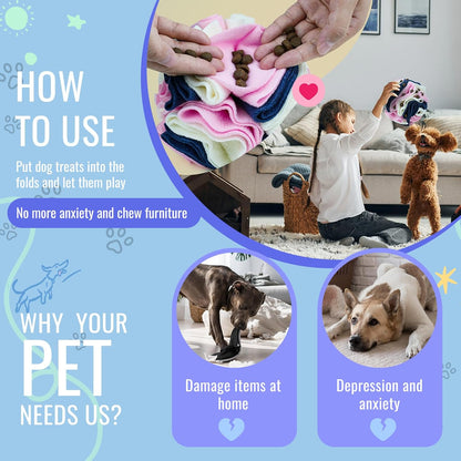 Pet Snuffle Ball, Puzzle Sniffing Interactive Dog Ball for Blind Dogs Training Stress Relief Dog