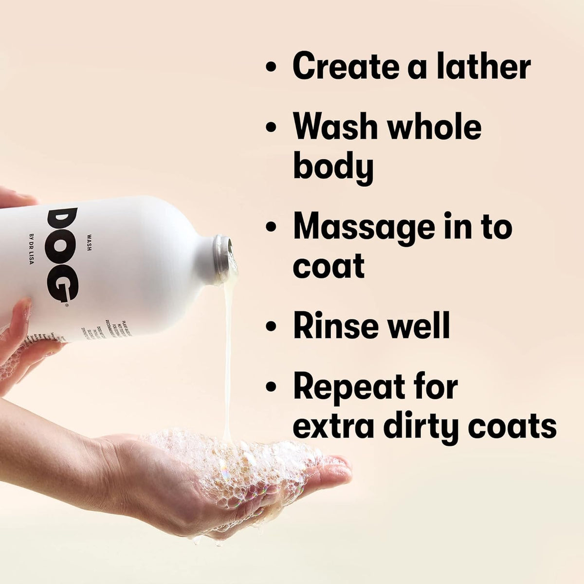 DOG by Dr. Lisa - Wash - Natural Dog Gentle Cleanser - for Baths, Showers - Plant-Based Essential