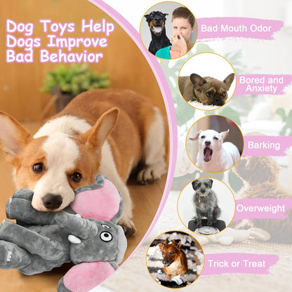 Plush Large Dog Toys with Squeaker and Crinkle Paper, Interactive Puppy Chew and Teeth Cleaning