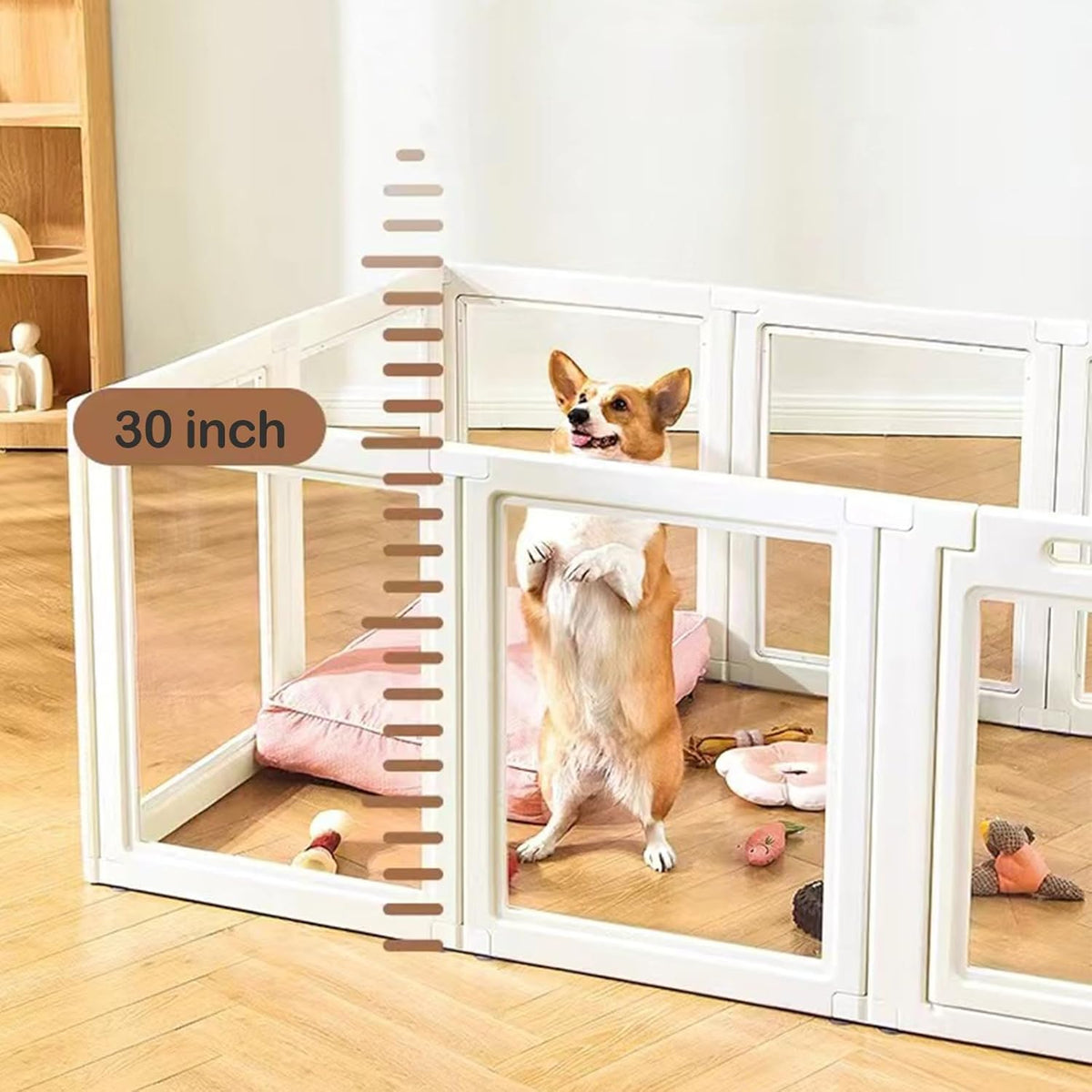 Clear Acrylic Dog Playpen Transparent Dog Playpen Indoor, Easy Assemble Clear Pet Pen for Puppy