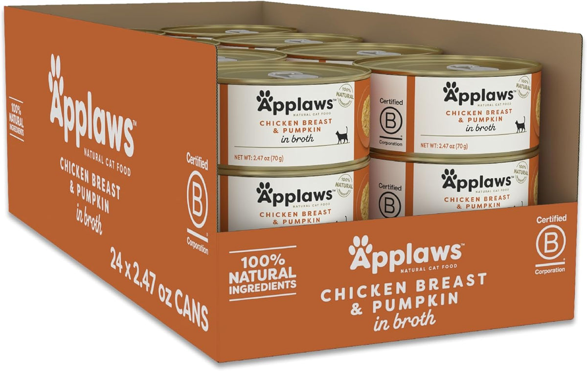 Applaws Natural Wet Cat Food, 24 Count, Limited Ingredient Canned Wet Cat Food, Chicken with