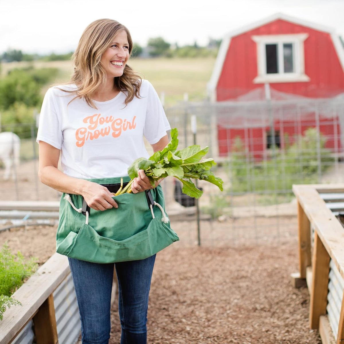 Roo Gardening Apron with Pockets & Harvesting, Picking Pouch - Adjustable, Water-resistant