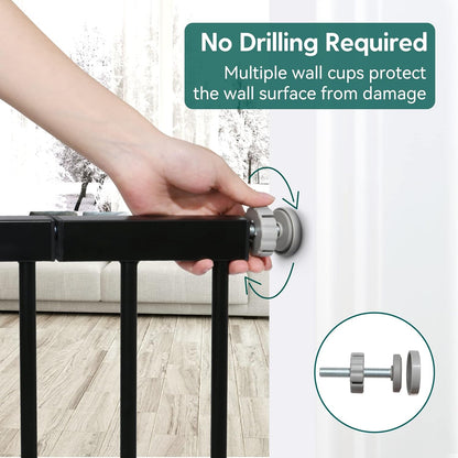 Babelio Baby Gate for Doorways and Stairs, 29-48" Auto Close Dog Gate, Easy-Install Pressure