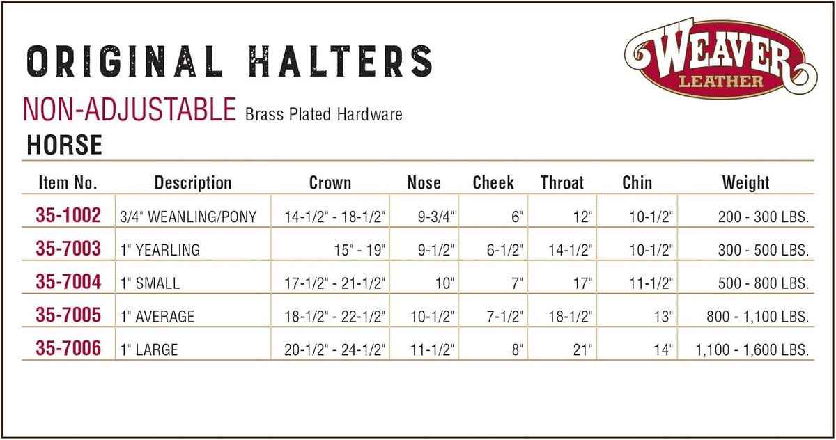 Weaver Equine Nylon Horse Halter, Triple-Ply Cheek Design, Original Non Adjustable Halters for