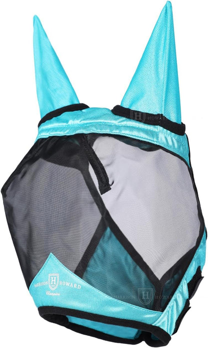 Harrison Howard Pro Luminous Horse Half Face Fly Mask Large Eye Space with Ears UV Protection for