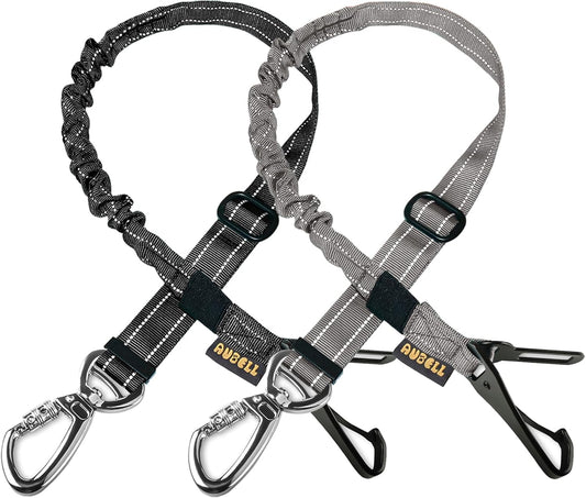 AUBELL Dog Seat Belt for Car,2 Pack Set 3-in-1 Adjustable Reflective Bungee Heavy Duty Dog Car