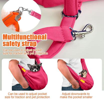 Tomkas Dog Sling Carrier for Small Dogs Puppy Carrier for Small Dogs (Rose red, for Pets Weight 2-7