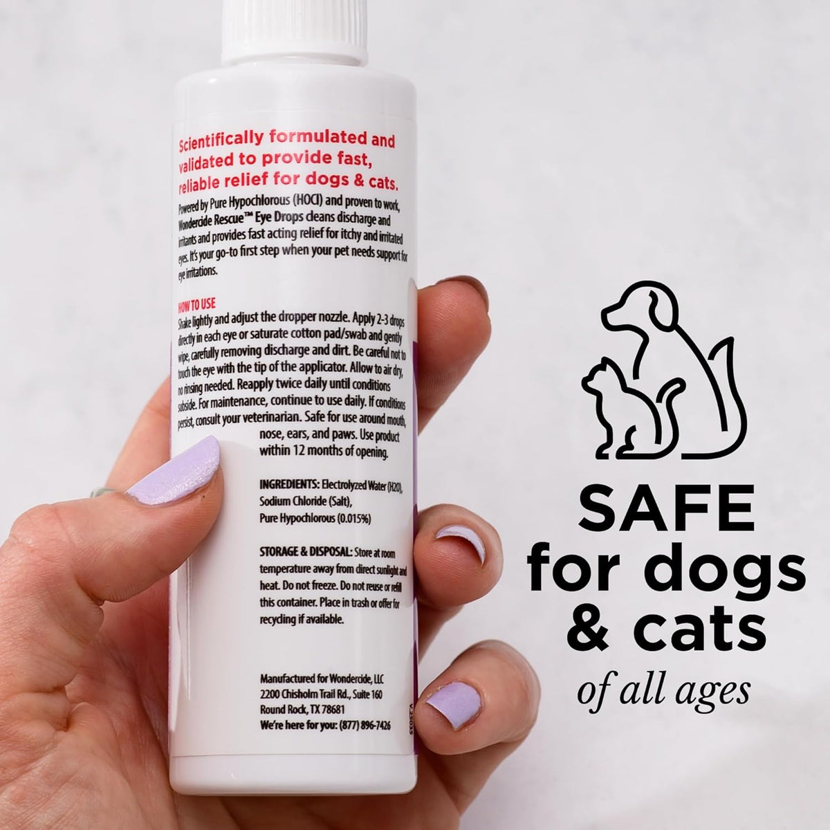 Wondercide Rescue - Eye Drops and Wash for Pets - Relief for Dogs and Cats from Allergies, Itchy