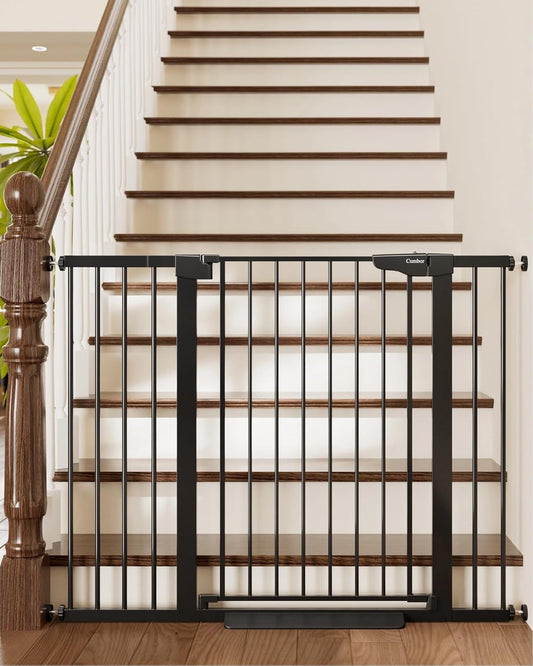 Cumbor 36" Extra Tall Baby Gate for Stairs, 29.7-48" Wide Dog Gates for Doorways, Auto Close Safety