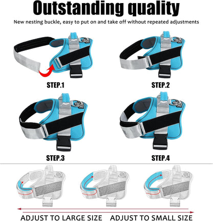 Bolux Dog Harness, No-Pull Reflective Dog Vest, Breathable Adjustable Pet Harness with Handle for