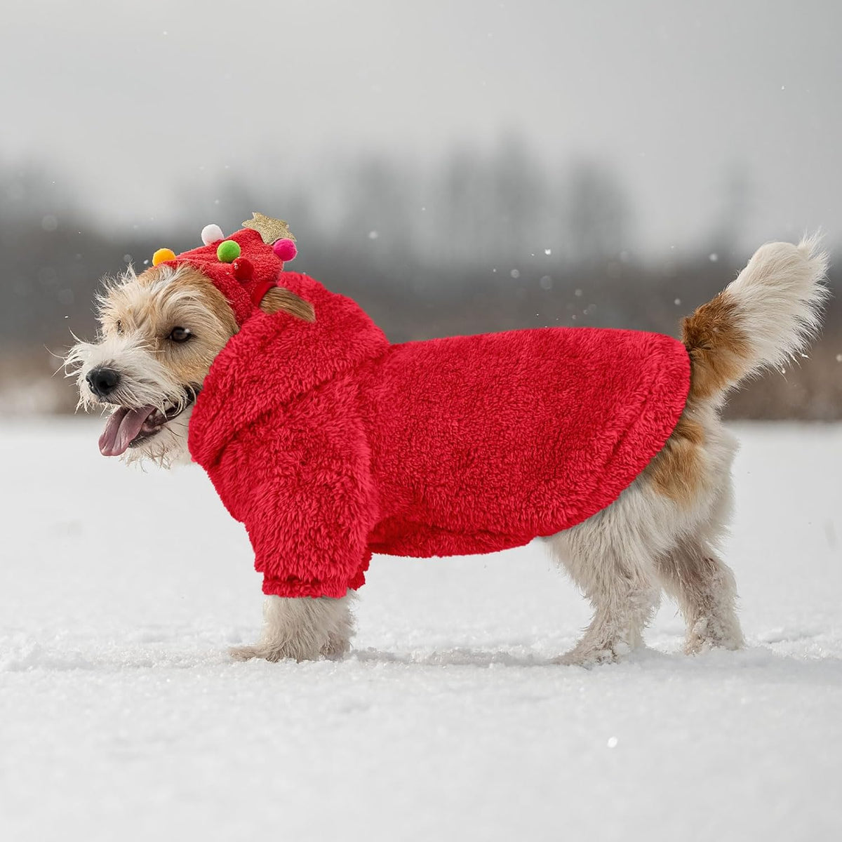 Fuzzy Dog Sweaters for Small Dogs Dog Hoodie Soft Double-Sided Plush Fleece Pet Sweater Clothes Pet