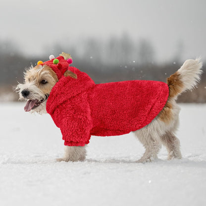 Fuzzy Dog Sweaters for Small Dogs Dog Hoodie Soft Double-Sided Plush Fleece Pet Sweater Clothes Pet