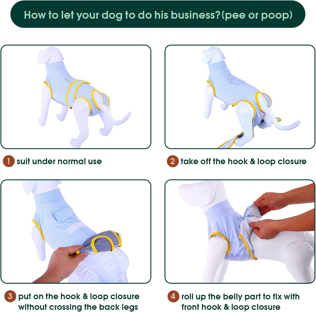 Kuoser Recovery Suit for Dogs Cats After Surgery, Professional Pet Recovery Shirt Dog Abdominal
