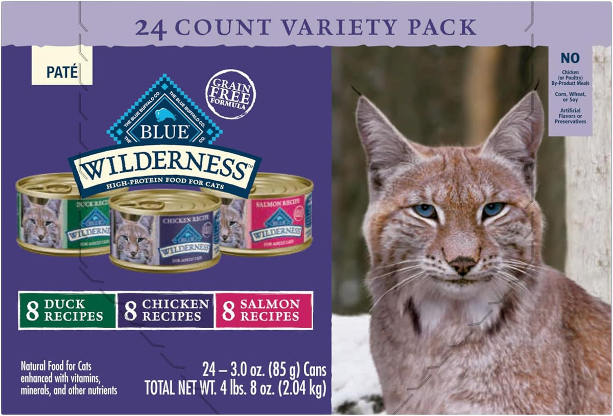 Blue Buffalo Wilderness High Protein, Natural Adult Pate Wet Cat Food Variety Pack, Chicken