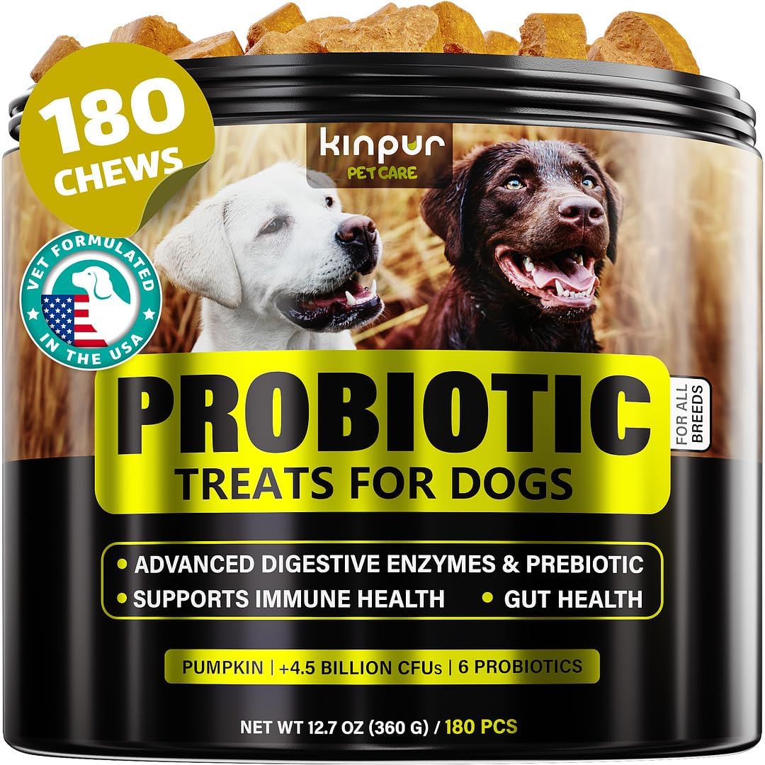 Probiotics Chews for Dogs w/Digestive Enzymes - Dog Probiotics to Support Gut Health, Alleviate Dog