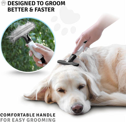 POODLIE Poodle Pet Dog Grooming Rake | Dematting Tool with Stainless Steel Shedding Comb for Pets |