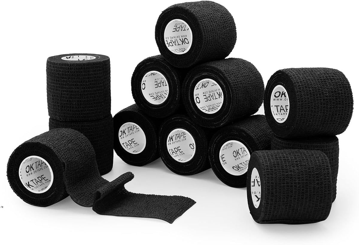 OK TAPE Self Adherent Cohesive Bandages Wrap 12Packs, 2 Inches X 5 Yards, Non-Woven Self Adhesive