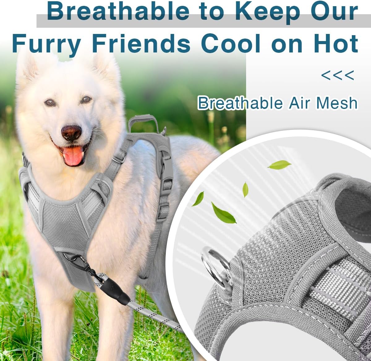 BARKBAY Dog Harness No Pull with ID Tag Pocket - Heavy Duty, Reflective, Easy Control for Large