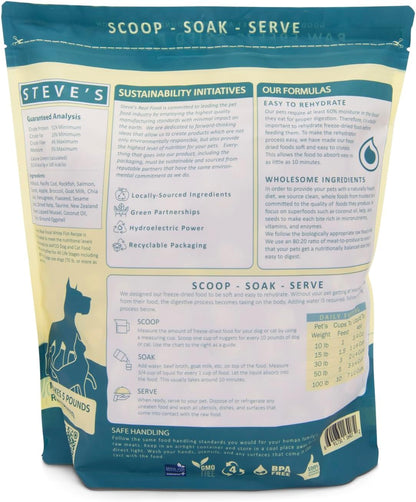 Steve's Real Food Freeze-Dried Raw Nuggets - White Fish Recipe - Raw Pet Food for Dogs and Cats