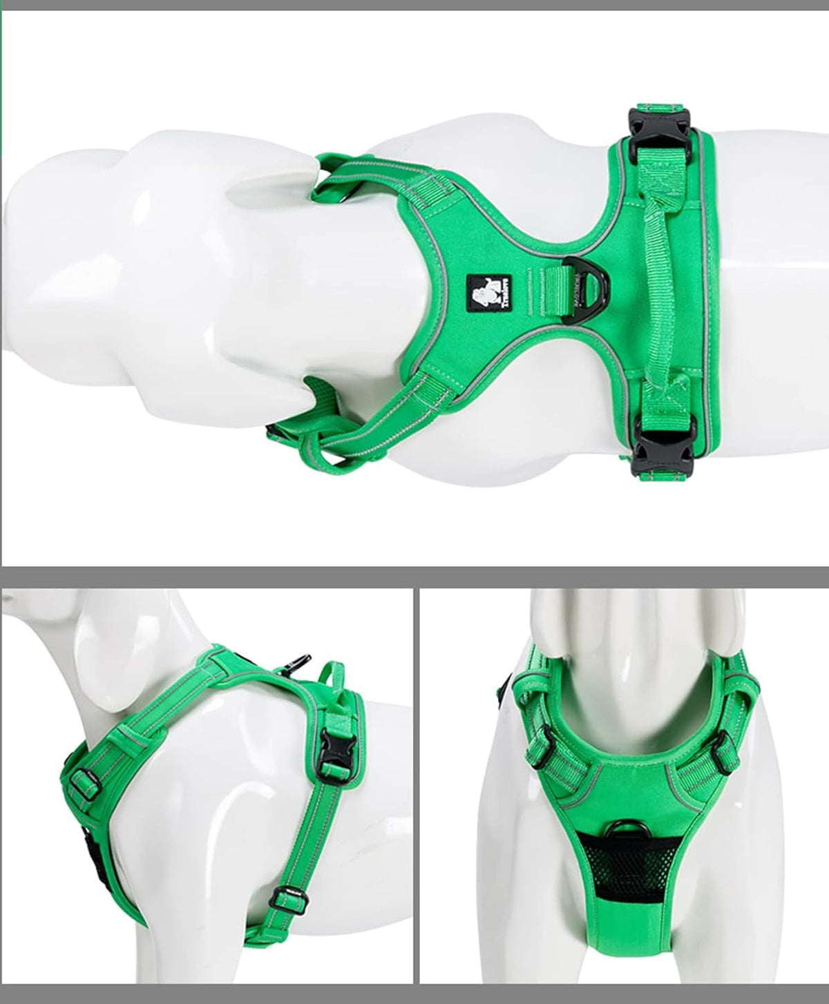 TRUE LOVE Adjustable No-Pull Dog Harness Reflective Pup Vest Harnesses Comfortable Control