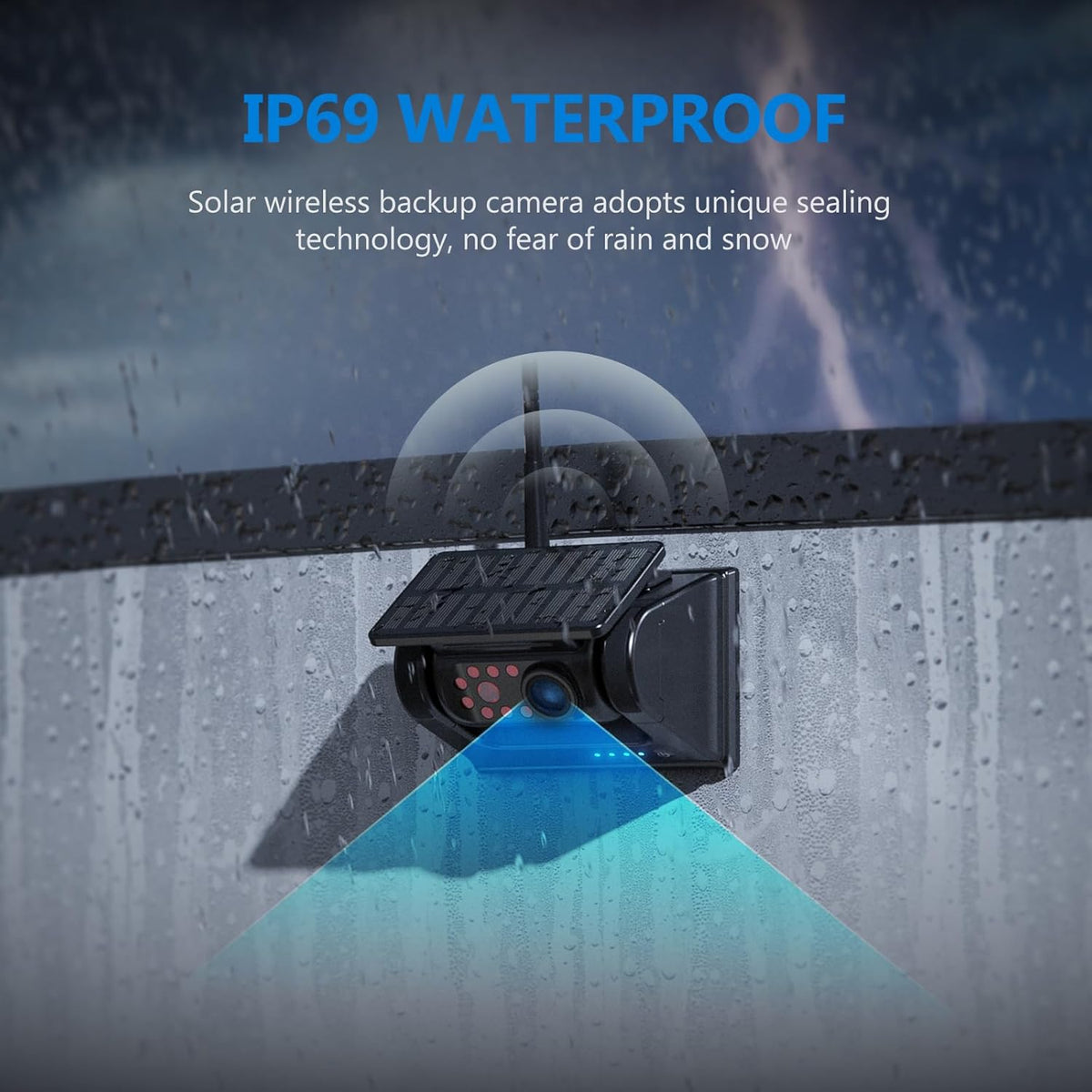 2 Magnetic Solar Wireless Backup Camera HD1080P 3 Mins DIY Installation DVR 7" IPS Monitor