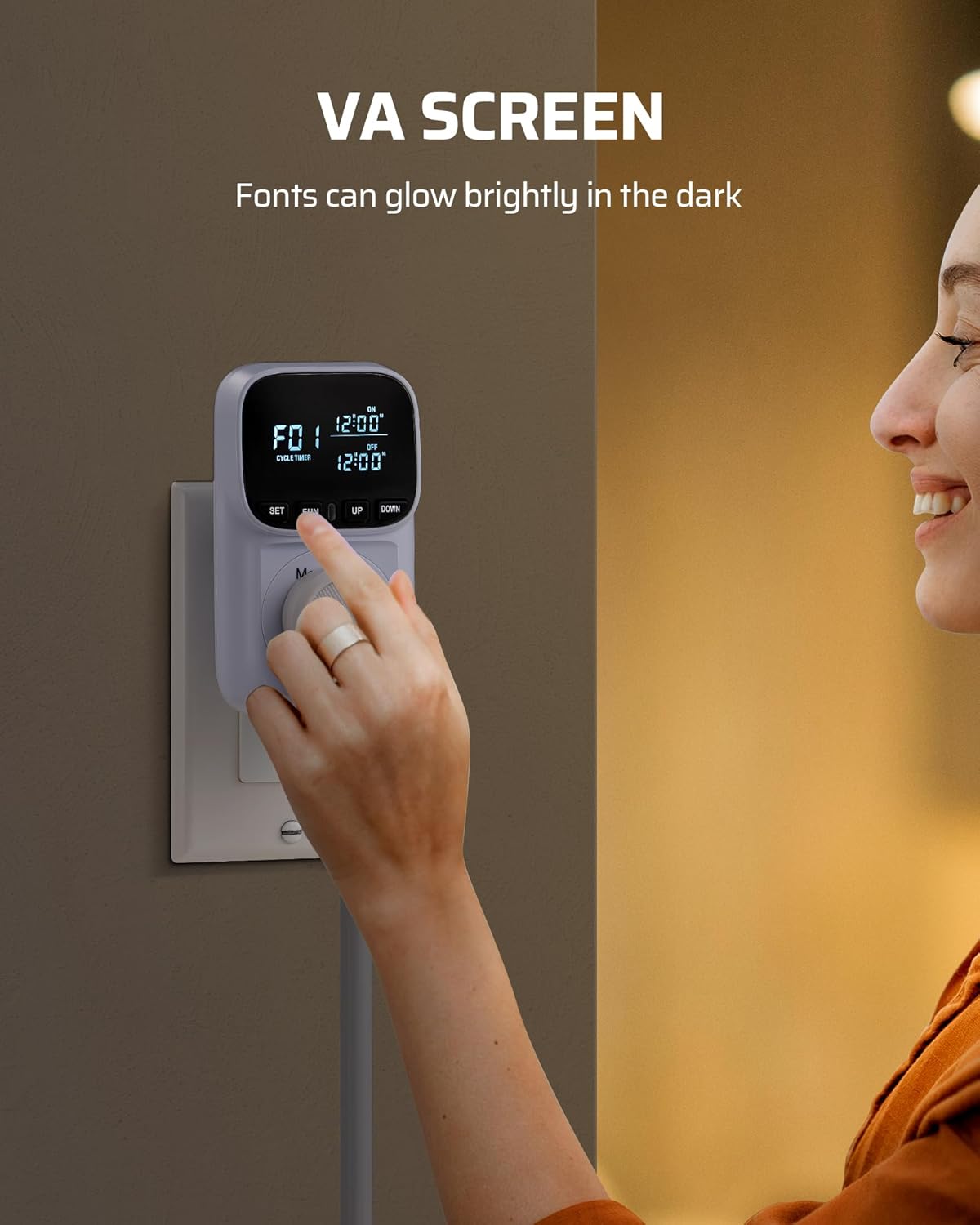 DEWENWILS Digital Temperature Controller, Heavy Duty 15A/1800W Thermostat Outlet Plug, VA Display