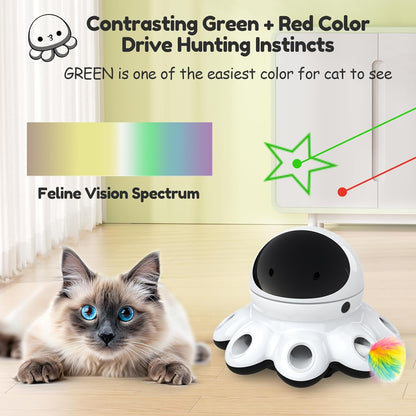 ORSDA Cat Laser Toy, 2-in-1 Interactive Automatic Motion Activated Moving 8 Holes Whack A Mole