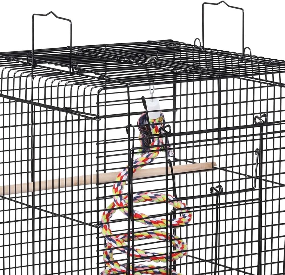 Yaheetech Open Play Top Travel Bird Cage for Conure Sun Parakeet Green Cheek Conure Lovebird Budgie